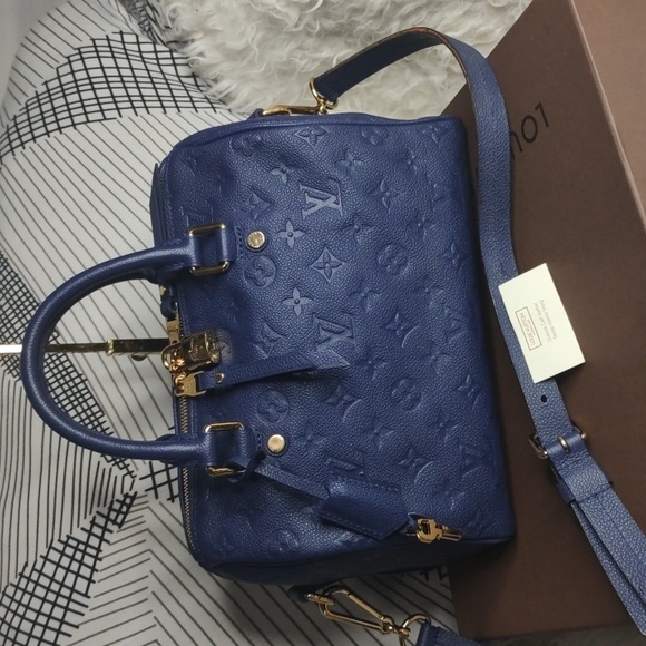Louis Vuitton Handbags - Louis Vuitton Blue Monogram Empreinte 25 Speedy